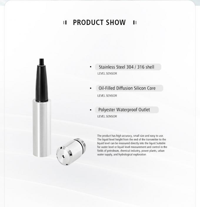 روجيا 4-20ma مستوى السائل الغائم مستوى مستشعر مؤشر جهاز نقل مستشعرات مستوى المياه الهيدروستاتيكية لمعالجة مياه الصرف الصحي 1